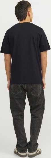 Jack & Jones CORP Logo T-Shirt Black w Small Black Print - Μακό μπλουζάκια - Aνδρικά μπλουζεσ μεγάλα μεγέθη