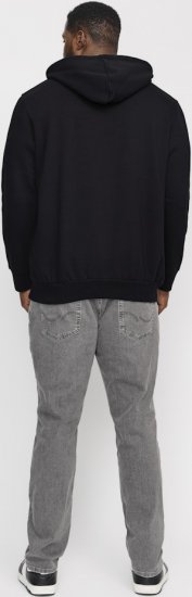 Jack & Jones CORP LOGO Small Print Hoodie Black - φούτερ/Φούτερ με κουκούλα - φούτερ/Φούτερ με κουκούλα ανδρικά μεγάλα μεγέθη 