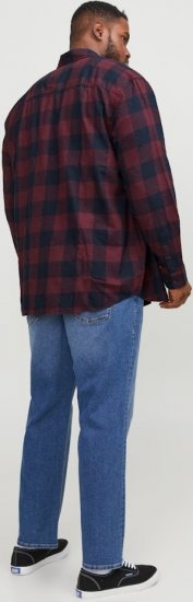 Jack & Jones Gingham L/S Shirt Dark Red - Πουκάμισα - Aνδρικά πουκαμισα μεγαλα μεγάλα μεγέθη