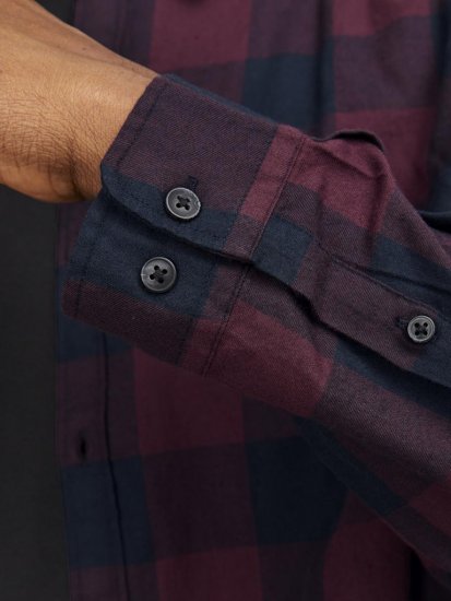 Jack & Jones Gingham L/S Shirt Dark Red - Πουκάμισα - Aνδρικά πουκαμισα μεγαλα μεγάλα μεγέθη