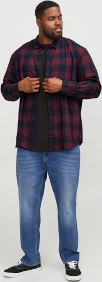 Jack & Jones Gingham L/S Shirt Dark Red - Πουκάμισα - Aνδρικά πουκαμισα μεγαλα μεγάλα μεγέθη