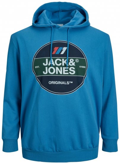 Jack & Jones JORNATE SWEAT Hoodie Blue - φούτερ/Φούτερ με κουκούλα - φούτερ/Φούτερ με κουκούλα ανδρικά μεγάλα μεγέθη 