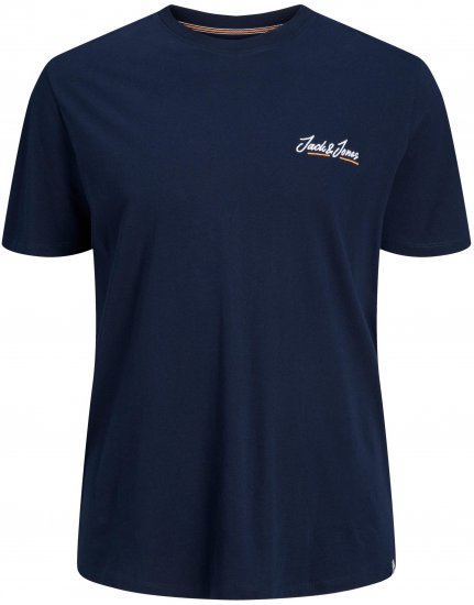 Jack & Jones JORPAUL TONS TEE Navy - Μακό μπλουζάκια - Aνδρικά μπλουζεσ μεγάλα μεγέθη