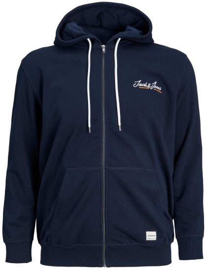 Jack & Jones JORPAUL TONS ZIP Hoodie Navy - φούτερ/Φούτερ με κουκούλα - φούτερ/Φούτερ με κουκούλα ανδρικά μεγάλα μεγέθη 