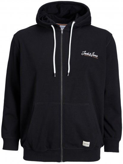 Jack & Jones JORPAUL TONS ZIP Hoodie Black - φούτερ/Φούτερ με κουκούλα - φούτερ/Φούτερ με κουκούλα ανδρικά μεγάλα μεγέθη 