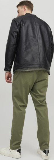 Jack & Jones Rocky Urban Rider Leather Jacket Black - Μπουφάν - Aνδρικά μπουφαν μεγάλα μεγέθη