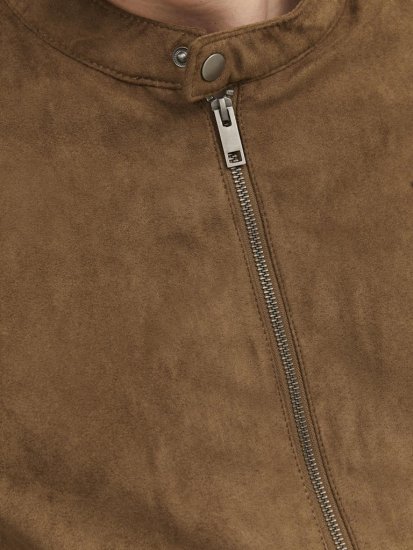 Jack & Jones Rocky Urban Rider Leather Jacket Brown - Μπουφάν - Aνδρικά μπουφαν μεγάλα μεγέθη