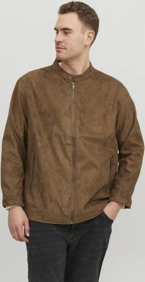 Jack & Jones Rocky Urban Rider Leather Jacket Brown - Μπουφάν - Aνδρικά μπουφαν μεγάλα μεγέθη