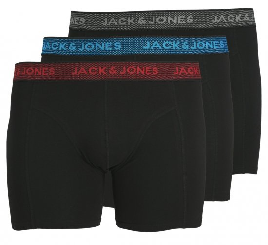 Jack & Jones WAISTBAND Trunks 3-Pack Asphalt - Εσώρουχα/Μαγιό - Aνδρικά Εσώρουχα μεγάλα μεγέθη