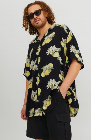 Jack & Jones JORLUKE FLORES Resort Shirt Black - Πουκάμισα - Aνδρικά πουκαμισα μεγαλα μεγάλα μεγέθη