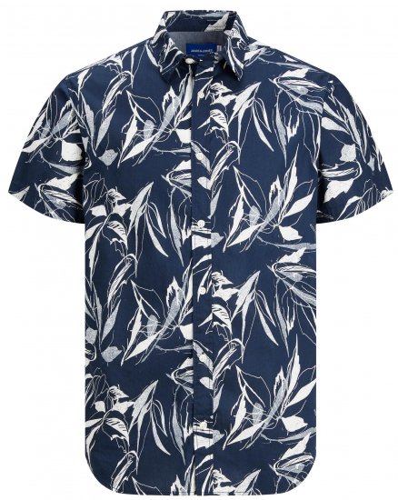 Jack & Jones JORCRAYON AOP Shirt Navy - Πουκάμισα - Aνδρικά πουκαμισα μεγαλα μεγάλα μεγέθη
