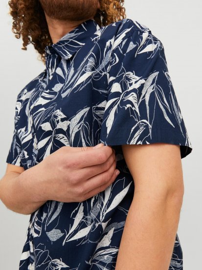 Jack & Jones JORCRAYON AOP Shirt Navy - Πουκάμισα - Aνδρικά πουκαμισα μεγαλα μεγάλα μεγέθη