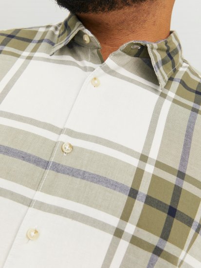 Jack & Jones JORJOSHUA Checked Shirt Dusty Olive - Πουκάμισα - Aνδρικά πουκαμισα μεγαλα μεγάλα μεγέθη