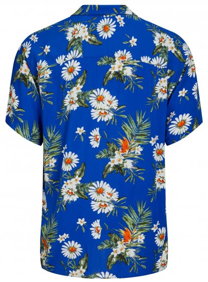 Jack & Jones JORLUKE FLORES Resort Shirt Nautical Blue - Πουκάμισα - Aνδρικά πουκαμισα μεγαλα μεγάλα μεγέθη