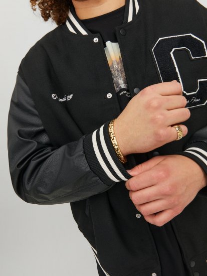 Jack & Jones JORCOLLEGE Bomber Jacket Black - Μπουφάν - Aνδρικά μπουφαν μεγάλα μεγέθη