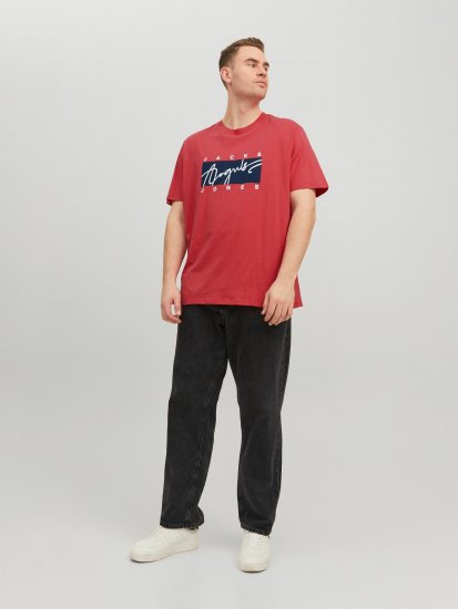 Jack & Jones JORJOSHUA T-shirt Red - Μακό μπλουζάκια - Aνδρικά μπλουζεσ μεγάλα μεγέθη