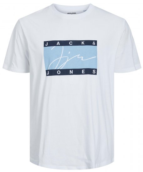 Jack & Jones JORJOSHUA T-shirt Bright White - Μακό μπλουζάκια - Aνδρικά μπλουζεσ μεγάλα μεγέθη