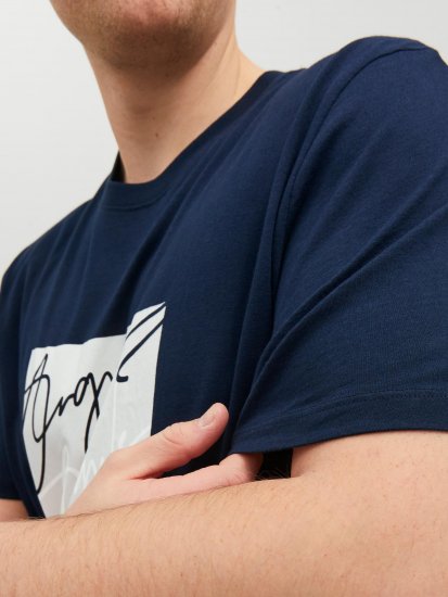 Jack & Jones JORJOSHUA T-shirt Navy - Μακό μπλουζάκια - Aνδρικά μπλουζεσ μεγάλα μεγέθη