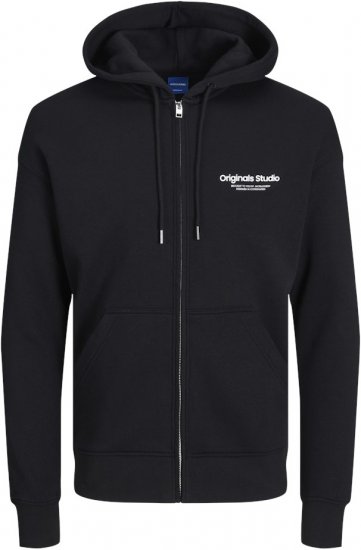 Jack & Jones ESTERBRO Zip Hoodie Black - φούτερ/Φούτερ με κουκούλα - φούτερ/Φούτερ με κουκούλα ανδρικά μεγάλα μεγέθη 