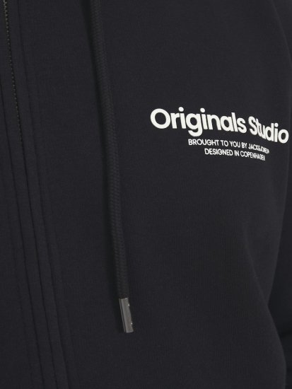 Jack & Jones ESTERBRO Zip Hoodie Black - φούτερ/Φούτερ με κουκούλα - φούτερ/Φούτερ με κουκούλα ανδρικά μεγάλα μεγέθη 