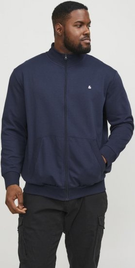Jack & Jones PAULOS Turtleneck Zip Sweatshirt Navy Blazer - φούτερ/Φούτερ με κουκούλα - φούτερ/Φούτερ με κουκούλα ανδρικά μεγάλα μεγέθη 