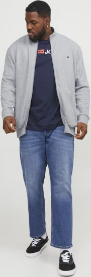 Jack & Jones PAULOS Turtleneck Zip Sweatshirt Light Grey Melange - φούτερ/Φούτερ με κουκούλα - φούτερ/Φούτερ με κουκούλα ανδρικά μεγάλα μεγέθη 