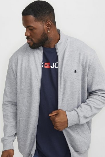 Jack & Jones PAULOS Turtleneck Zip Sweatshirt Light Grey Melange - φούτερ/Φούτερ με κουκούλα - φούτερ/Φούτερ με κουκούλα ανδρικά μεγάλα μεγέθη 