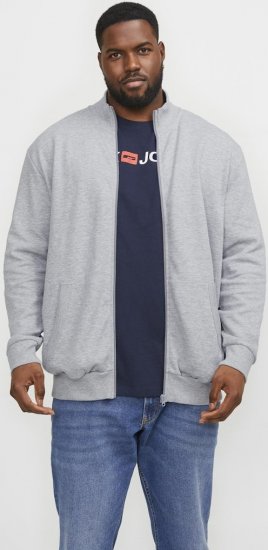 Jack & Jones PAULOS Turtleneck Zip Sweatshirt Light Grey Melange - φούτερ/Φούτερ με κουκούλα - φούτερ/Φούτερ με κουκούλα ανδρικά μεγάλα μεγέθη 