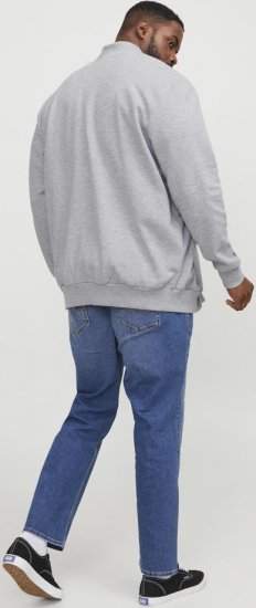 Jack & Jones PAULOS Turtleneck Zip Sweatshirt Light Grey Melange - φούτερ/Φούτερ με κουκούλα - φούτερ/Φούτερ με κουκούλα ανδρικά μεγάλα μεγέθη 