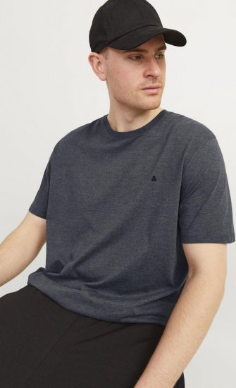 Jack & Jones PAULOS T-Shirt Dark Grey Melange - Μακό μπλουζάκια - Aνδρικά μπλουζεσ μεγάλα μεγέθη