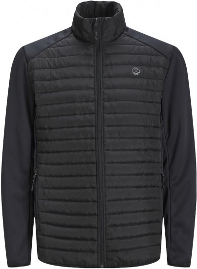 Jack & Jones MULTI SET-IN Sleeves Quilted Jacket With Collar Black - Μπουφάν - Aνδρικά μπουφαν μεγάλα μεγέθη