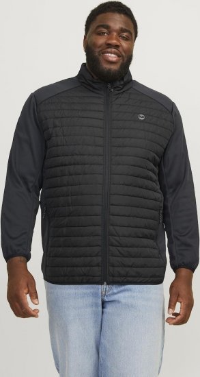 Jack & Jones MULTI SET-IN Sleeves Quilted Jacket With Collar Black - Μπουφάν - Aνδρικά μπουφαν μεγάλα μεγέθη