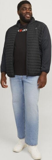 Jack & Jones MULTI SET-IN Sleeves Quilted Jacket With Collar Black - Μπουφάν - Aνδρικά μπουφαν μεγάλα μεγέθη