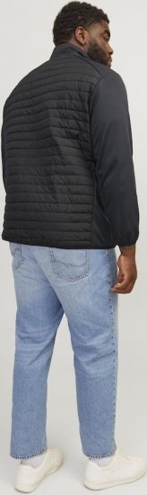 Jack & Jones MULTI SET-IN Sleeves Quilted Jacket With Collar Black - Μπουφάν - Aνδρικά μπουφαν μεγάλα μεγέθη