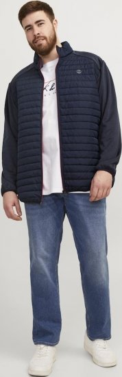 Jack & Jones MULTI SET-IN Sleeves Quilted Jacket With Collar Navy Blazer - Μπουφάν - Aνδρικά μπουφαν μεγάλα μεγέθη