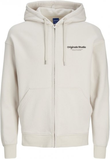 Jack & Jones ESTERBRO Zip Hoodie Light Grey - φούτερ/Φούτερ με κουκούλα - φούτερ/Φούτερ με κουκούλα ανδρικά μεγάλα μεγέθη 
