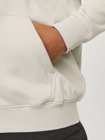 Jack & Jones ESTERBRO Zip Hoodie Light Grey - φούτερ/Φούτερ με κουκούλα - φούτερ/Φούτερ με κουκούλα ανδρικά μεγάλα μεγέθη 