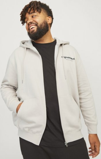 Jack & Jones ESTERBRO Zip Hoodie Light Grey - φούτερ/Φούτερ με κουκούλα - φούτερ/Φούτερ με κουκούλα ανδρικά μεγάλα μεγέθη 