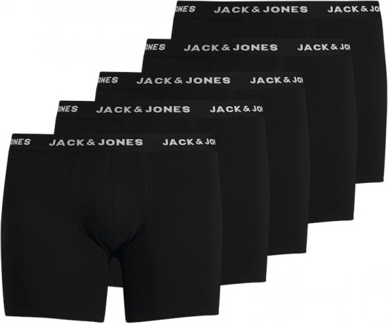 Jack & Jones HUEY Trunks 5-Pack Black - Εσώρουχα/Μαγιό - Aνδρικά Εσώρουχα μεγάλα μεγέθη