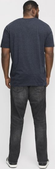 Jack & Jones ORGANIC T-Shirt Navy Blazer/Melange - Μακό μπλουζάκια - Aνδρικά μπλουζεσ μεγάλα μεγέθη