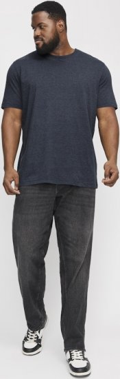 Jack & Jones ORGANIC T-Shirt Navy Blazer/Melange - Μακό μπλουζάκια - Aνδρικά μπλουζεσ μεγάλα μεγέθη