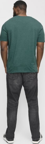 Jack & Jones ORGANIC T-Shirt Green/Melange - Μακό μπλουζάκια - Aνδρικά μπλουζεσ μεγάλα μεγέθη