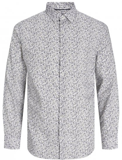 Jack & Jones JPRBLANORDIC LS Shirt White - Πουκάμισα - Aνδρικά πουκαμισα μεγαλα μεγάλα μεγέθη