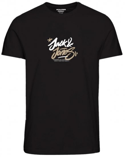 Jack & Jones JORSEQUOIA T-Shirt Black - Μακό μπλουζάκια - Aνδρικά μπλουζεσ μεγάλα μεγέθη