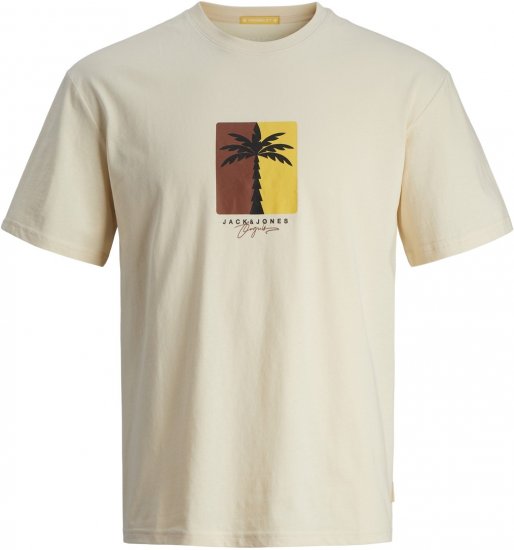 Jack & Jones JORMARBELLA BRANDING TEE SS Buttercream - Μακό μπλουζάκια - Aνδρικά μπλουζεσ μεγάλα μεγέθη