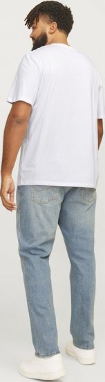Jack & Jones JJELOGO O-Neck T-Shirt White - Μακό μπλουζάκια - Aνδρικά μπλουζεσ μεγάλα μεγέθη