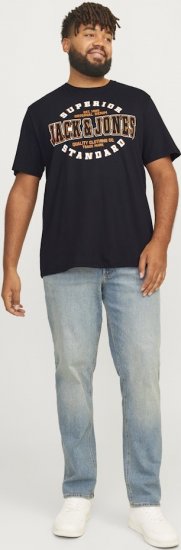 Jack & Jones LOGO O-Neck T-Shirt Black - Μακό μπλουζάκια - Aνδρικά μπλουζεσ μεγάλα μεγέθη
