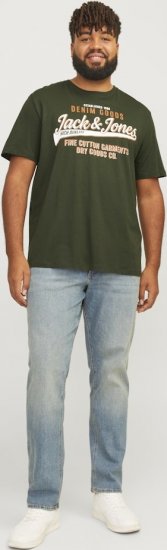 Jack & Jones JJELOGO O-Neck T-Shirt Kombu Green - Μακό μπλουζάκια - Aνδρικά μπλουζεσ μεγάλα μεγέθη