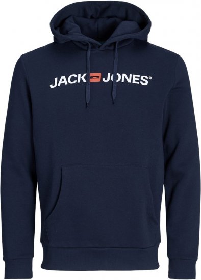Jack & Jones CORP OLD LOGO REG FIT Hoodie Navy Blazer - φούτερ/Φούτερ με κουκούλα - φούτερ/Φούτερ με κουκούλα ανδρικά μεγάλα μεγέθη 
