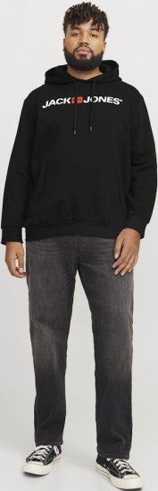 Jack & Jones CORP OLD LOGO REG FIT Hoodie Black - φούτερ/Φούτερ με κουκούλα - φούτερ/Φούτερ με κουκούλα ανδρικά μεγάλα μεγέθη 